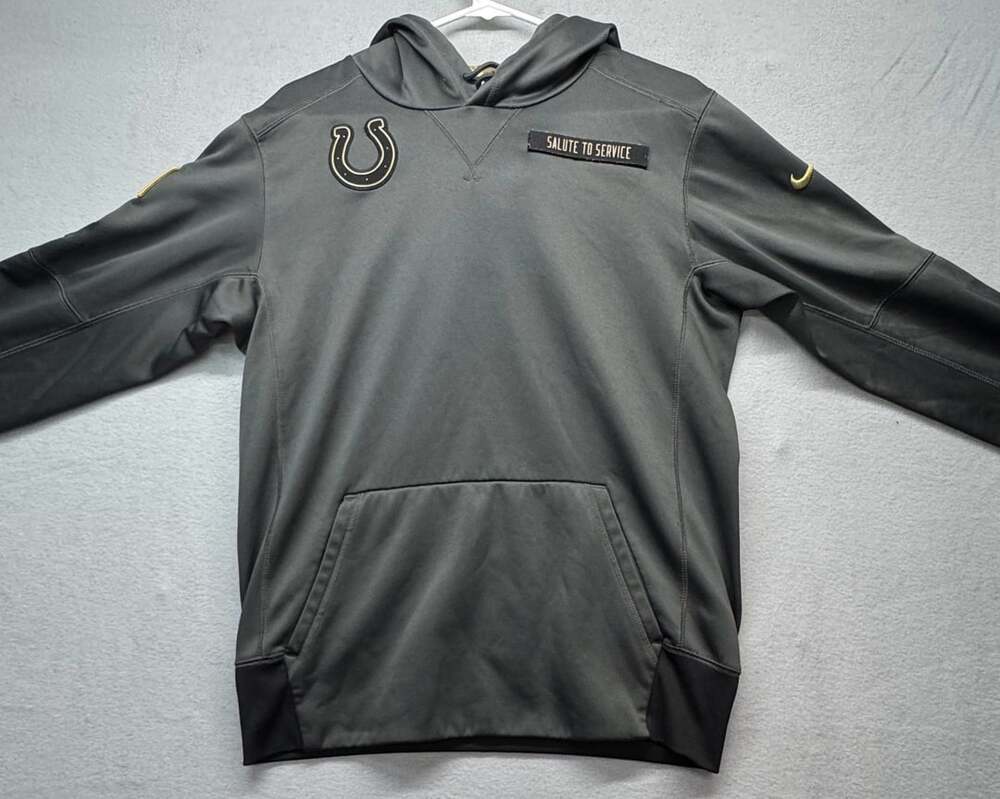 Nike Indianapolis Colts Salute to Service Hoodie Size S Gray On Field